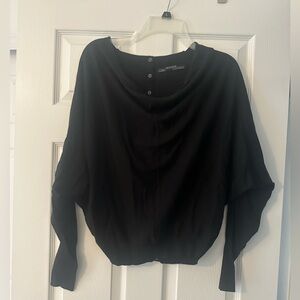 All Saints Black Cowl Neck Sweater